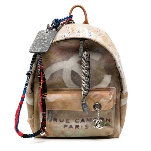 Chanel Graffiti Canvas Backpack “31 Rue Cambon” – Rare Runway, Multicolor Cord - Picture 1 of 12